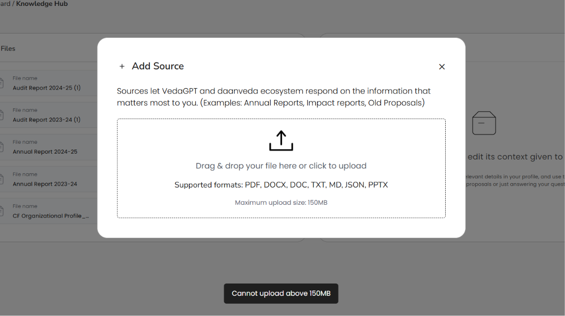 UI improvement for file limit