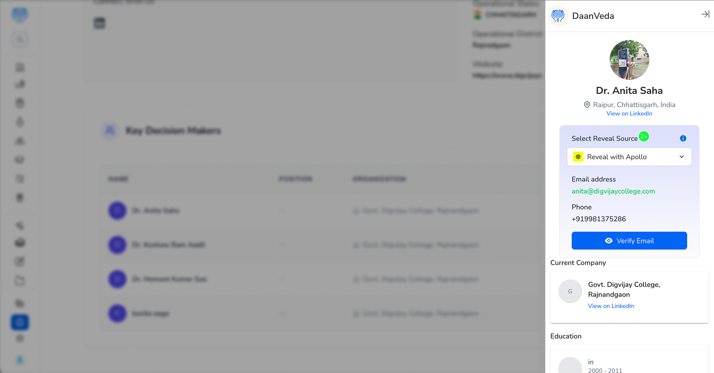View Profile of Key Decision Maker in NGOverse