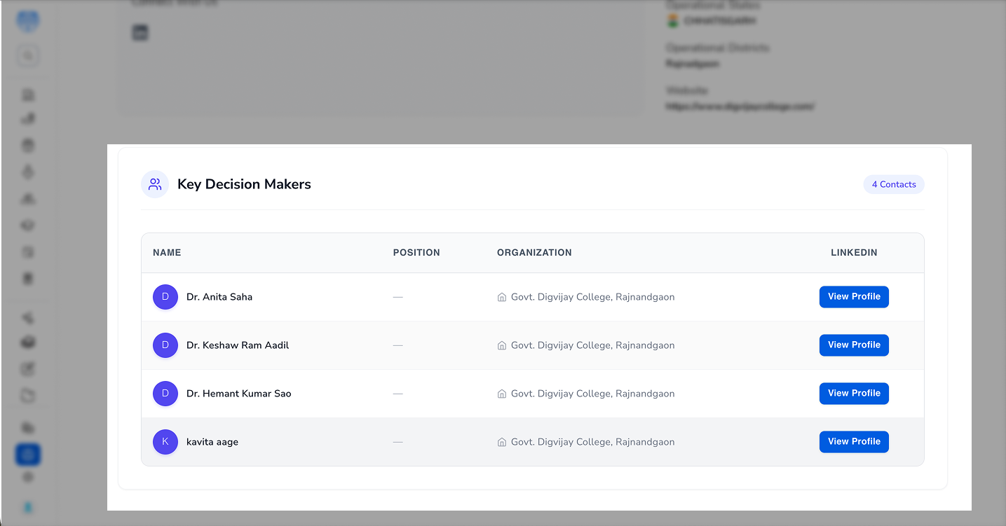 Profile Sidebar in NGOverse
